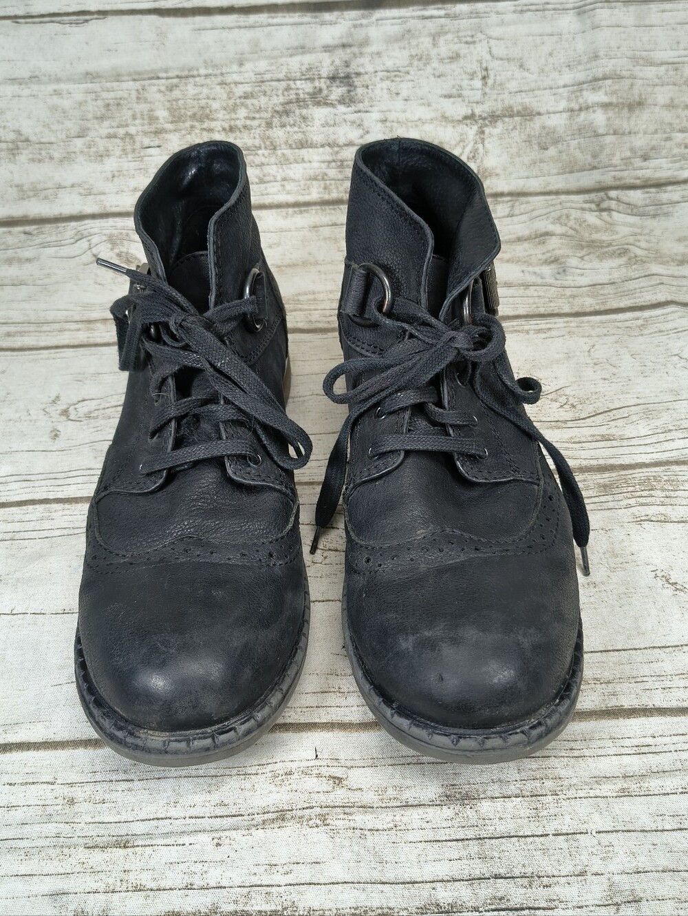Donna Pui Black Leather Buckle Ankle Boots Women Size 41 - Picture 3 of 8